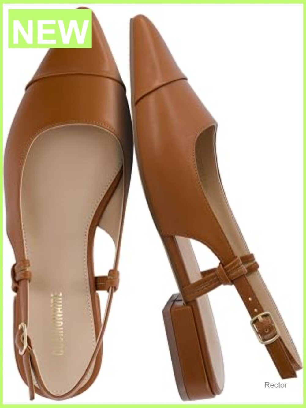 Pointed Toe Sling Back Dress Shoe +Memory Foam, Wide Widths Available